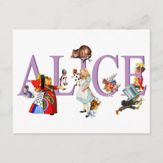 Carte Postale Alice à Wonderland et Friends