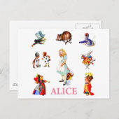 Carte Postale Alice à Wonderland et Friends (Devant / Derrière)