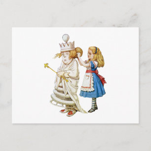Carte Postale Alice aide la reine blanche au pays des merveilles