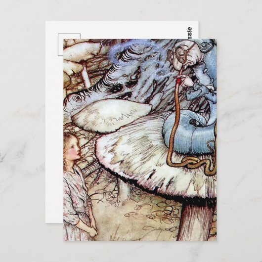 Carte Postale "Alice and the Caterpillar" par Arthur Rackham (Devant / Derrière)