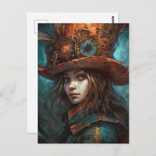 Carte Postale Alice au chapeau (Devant / Derrière)