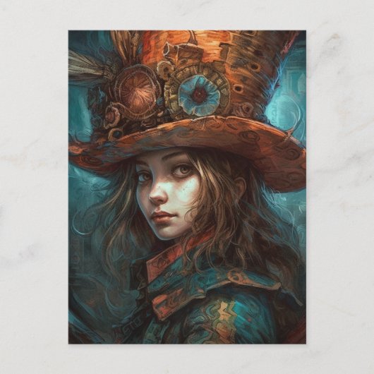 Carte Postale Alice au chapeau (Devant)