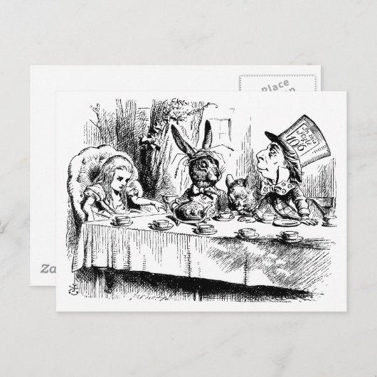 Carte Postale Alice au Mad Tea Party (Devant / Derrière)