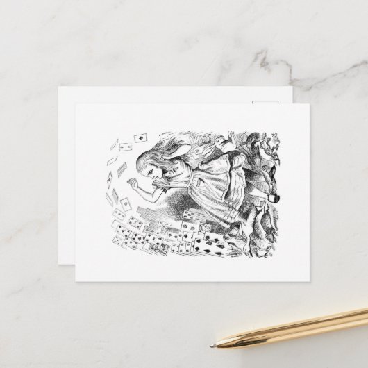 Carte postale Alice au pays des merveilles (Devant/Arrière en situation)