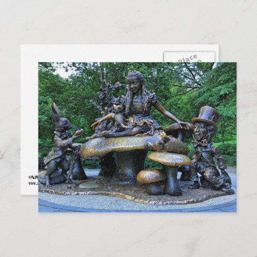 Carte Postale Alice au pays des merveilles - Central Park NYC (Devant / Derrière)