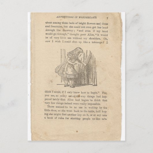 Carte Postale Alice au pays des merveilles, chapitre un, à bas l (Devant)