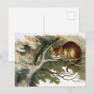 Carte Postale Alice au Pays des Merveilles Chat du Cheshire Art 