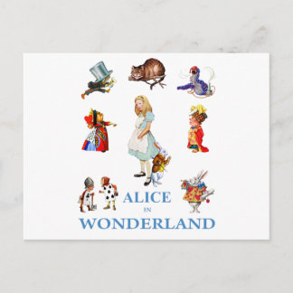 CARTE POSTALE ALICE AU PAYS DES MERVEILLES ET AMIS
