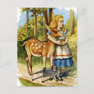 Carte Postale Alice au pays des merveilles et le cerf