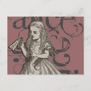 Carte Postale Alice Au Pays Des Merveilles Grunge (Rose)