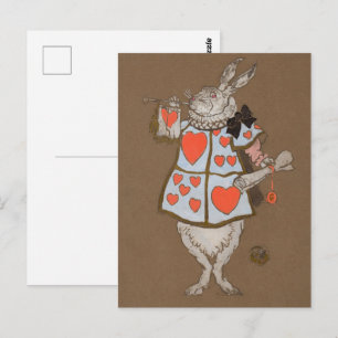 Carte Postale Alice au Pays des Merveilles Lapin Blanc Héraut Vi