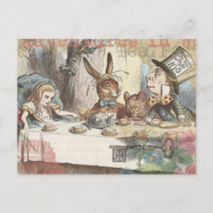 Carte Postale Alice au pays des merveilles Mad Tea Party Art