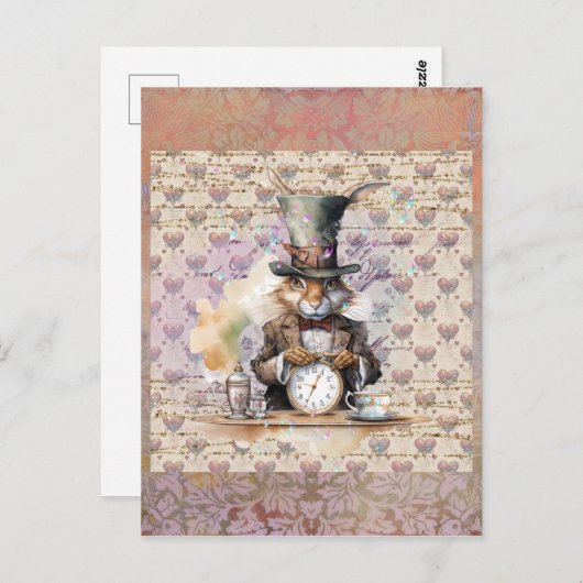 Carte Postale Alice au pays des merveilles Rabbit (Devant / Derrière)