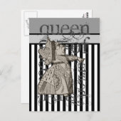 Carte Postale Alice au pays des merveilles Reine des coeurs Grun (Devant / Derrière)