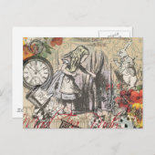 Carte Postale Alice au pays des merveilles Rideau Art classique (Devant / Derrière)