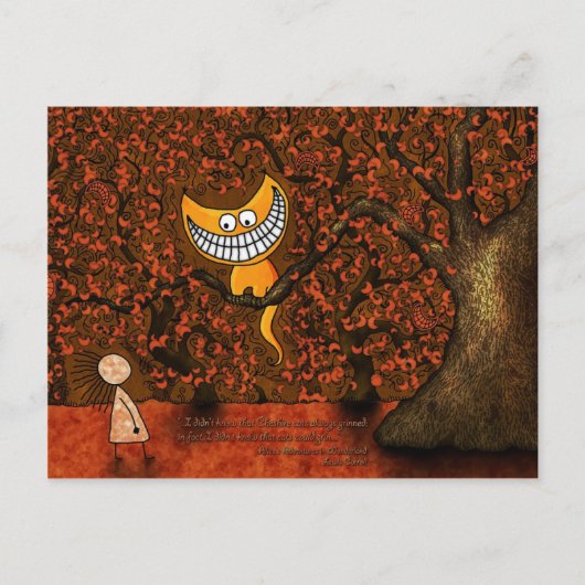 Carte Postale Alice au pays des merveilles - Un chat Cheshire (Devant)