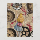 Carte Postale Alice au pays des merveilles Voyager dans le temps (Devant)