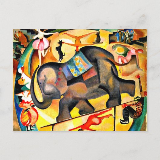 Carte Postale Alice Bailly - L'éléphant, peinture d'art (Devant)