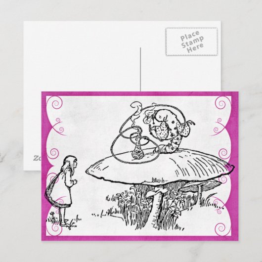 Carte postale Alice & Caterpillar (Devant / Derrière)