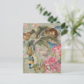Carte Postale Alice Cheshire Chat Wonderland Tree Garden (Debout devant)