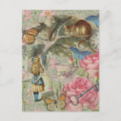 Carte Postale Alice Cheshire Chat Wonderland Tree Garden (Devant)