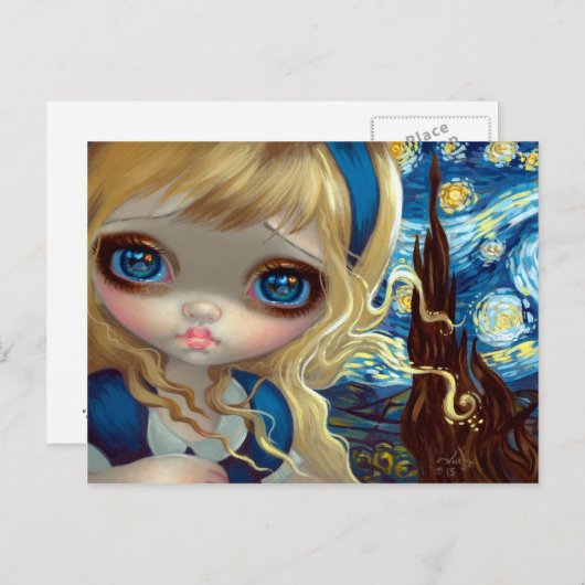 Carte postale "Alice dans la nuit étoilée" (Devant / Derrière)