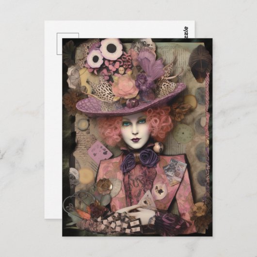 Carte Postale Alice dans un casquette chic (Devant / Derrière)