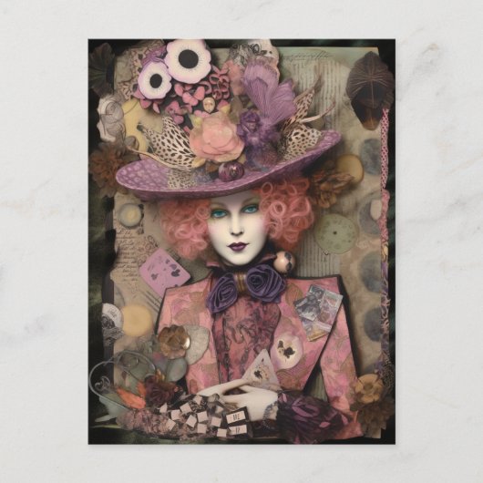 Carte Postale Alice dans un casquette chic (Devant)