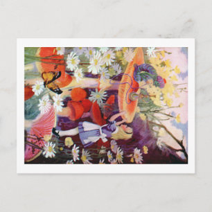 Carte Postale Alice demande conseil à la Caterpillar