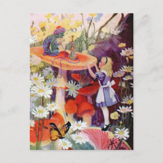 Carte Postale Alice demande conseil à la Caterpillar