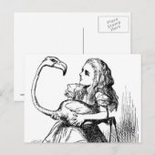 Carte Postale Alice essaie de jouer au croquet avec un flamant (Devant / Derrière)