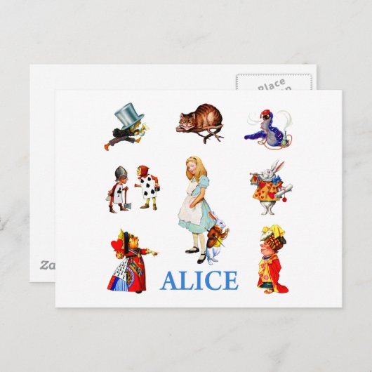 CARTE POSTALE ALICE ET AMIS (Devant / Derrière)