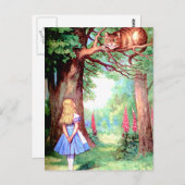 CARTE POSTALE ALICE ET CHÂTEAU CHESHIRE (Devant / Derrière)