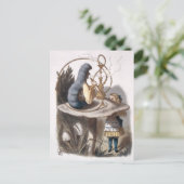 Carte Postale ALICE et chenille (Debout devant)