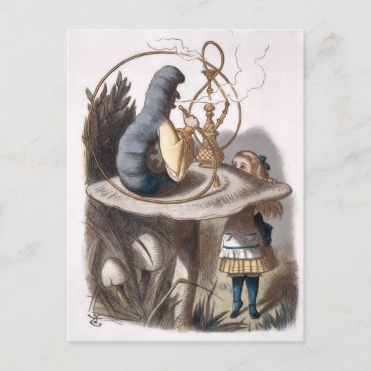 Carte Postale ALICE et chenille (Devant)