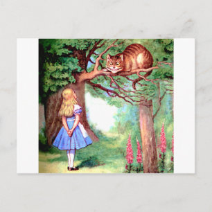 Carte Postale Alice et Cheshire Cat au pays des merveilles