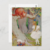 Carte Postale Alice et Cheshire Cat au pays des merveilles (Devant / Derrière)