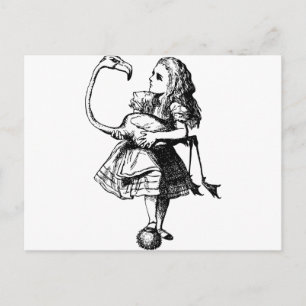 Carte Postale Alice et Flamant rose noir