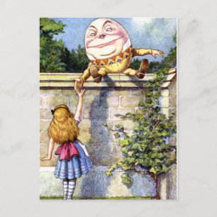 Carte Postale Alice et Humpty Dumpty au pays des merveilles