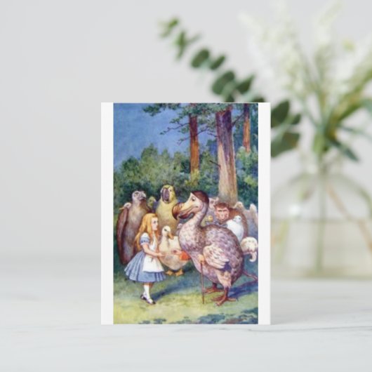 Carte Postale Alice et la dronte dans polychrome (Debout devant)