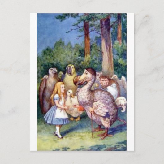 Carte Postale Alice et la dronte dans polychrome (Devant)