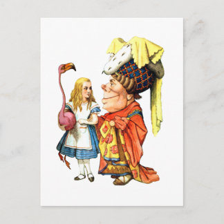 Carte Postale Alice et la Duchesse Jouent Flamant rose Croquet