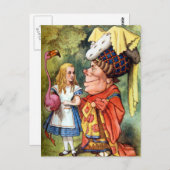Carte Postale Alice et la duchesse Play Flamingo Croquet (Devant / Derrière)