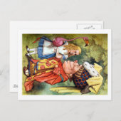 Carte Postale Alice et la duchesse Play Flamingo Croquet (Devant / Derrière)