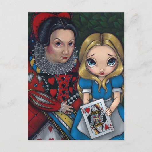 Carte postale "Alice et la Reine de Cœur" (Devant)
