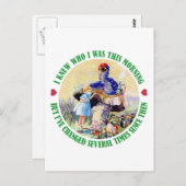 CARTE POSTALE ALICE ET LE CATERPILLAR (Devant / Derrière)