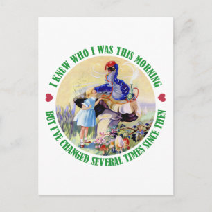 CARTE POSTALE ALICE ET LE CATERPILLAR