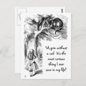 Carte Postale Alice et le Cheshire Cat (Devant / Derrière)