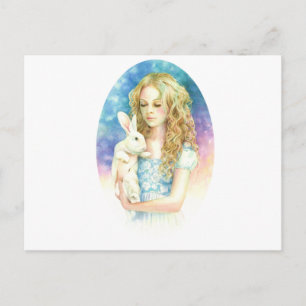 Carte Postale Alice et le lapin