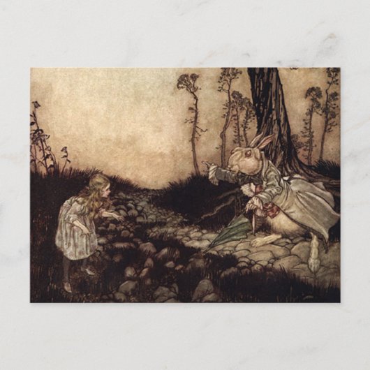 Carte Postale Alice et le lapin blanc (Devant)